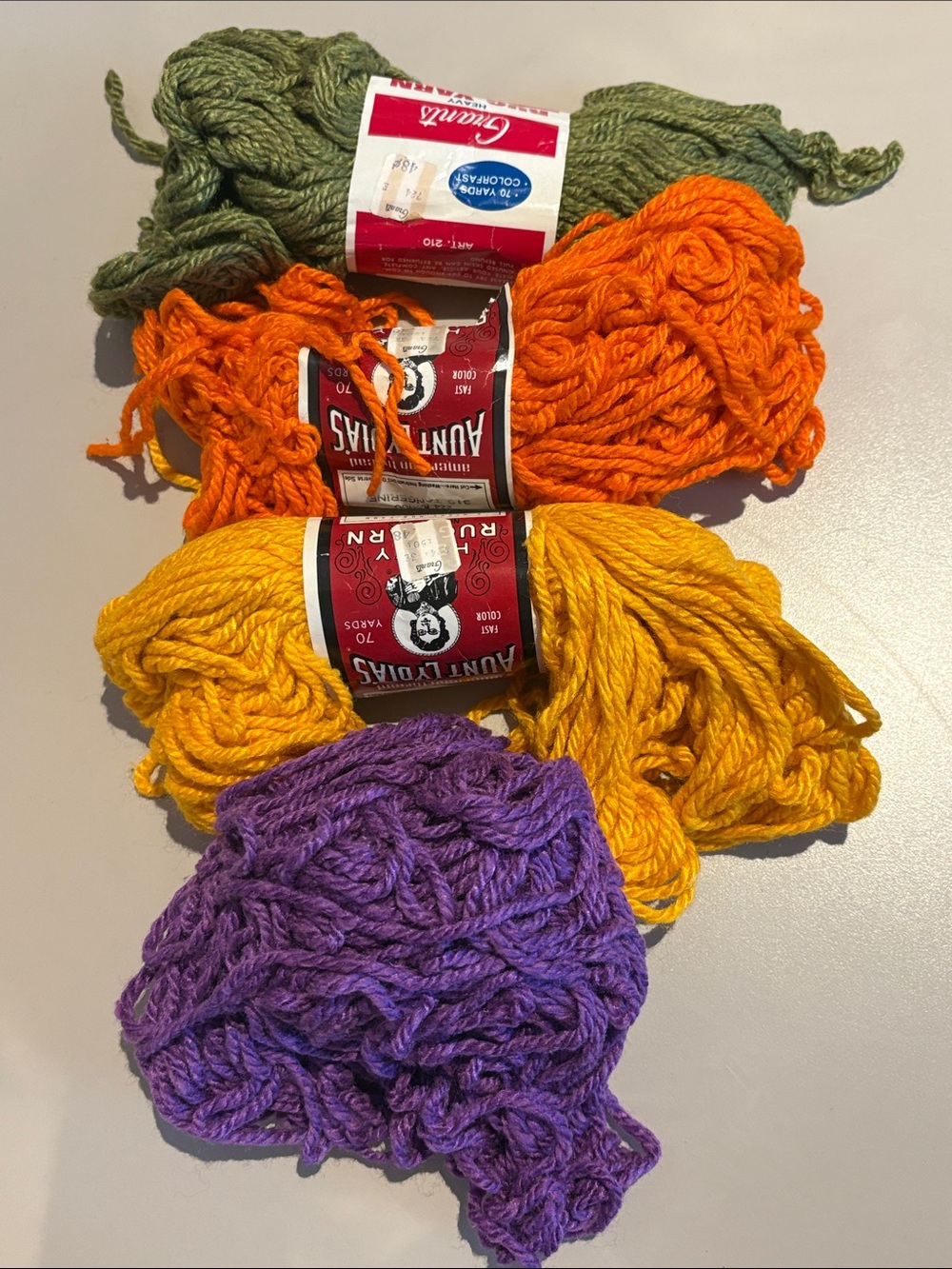 Vintage Aunt Lydia’s Rug Yarn assorted colors IW5